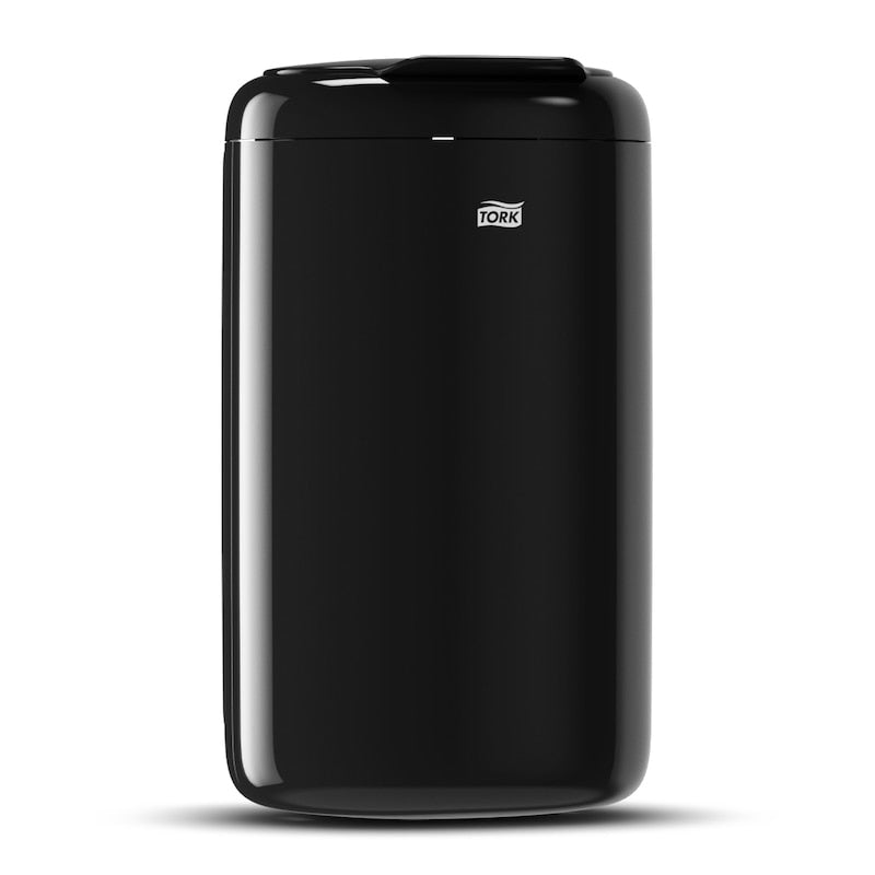Tork Wandabfallbehälter B3 564008 – 5 l – schwarz – mit Deckel – Soft-Close – Wandmontage