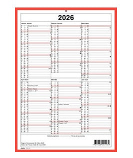 Simplex Tafelkalender – 6 Monate pro Seite – zweisprachig Deutsch/Französisch – 2026 – zweiseitig – A4