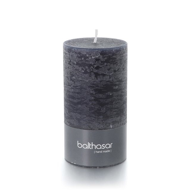 Balthasar Rustico Zylinderkerze – Ø 7 × 13 cm – 60 h, grau