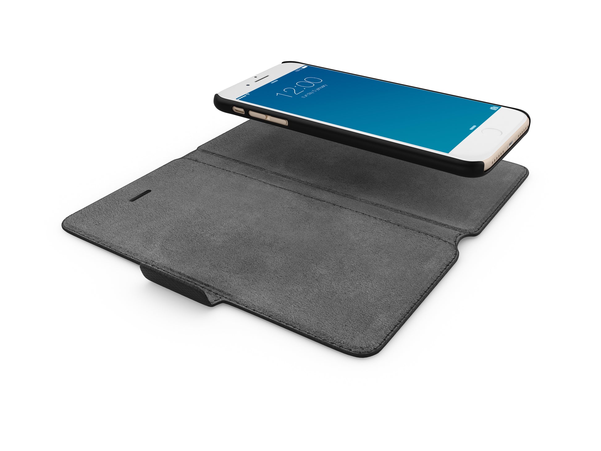 Ideal of Sweden – Booklet-Hülle – für Apple iPhone 6 Plus–8 Plus – Saffiano Schwarz – mit Kartenfach