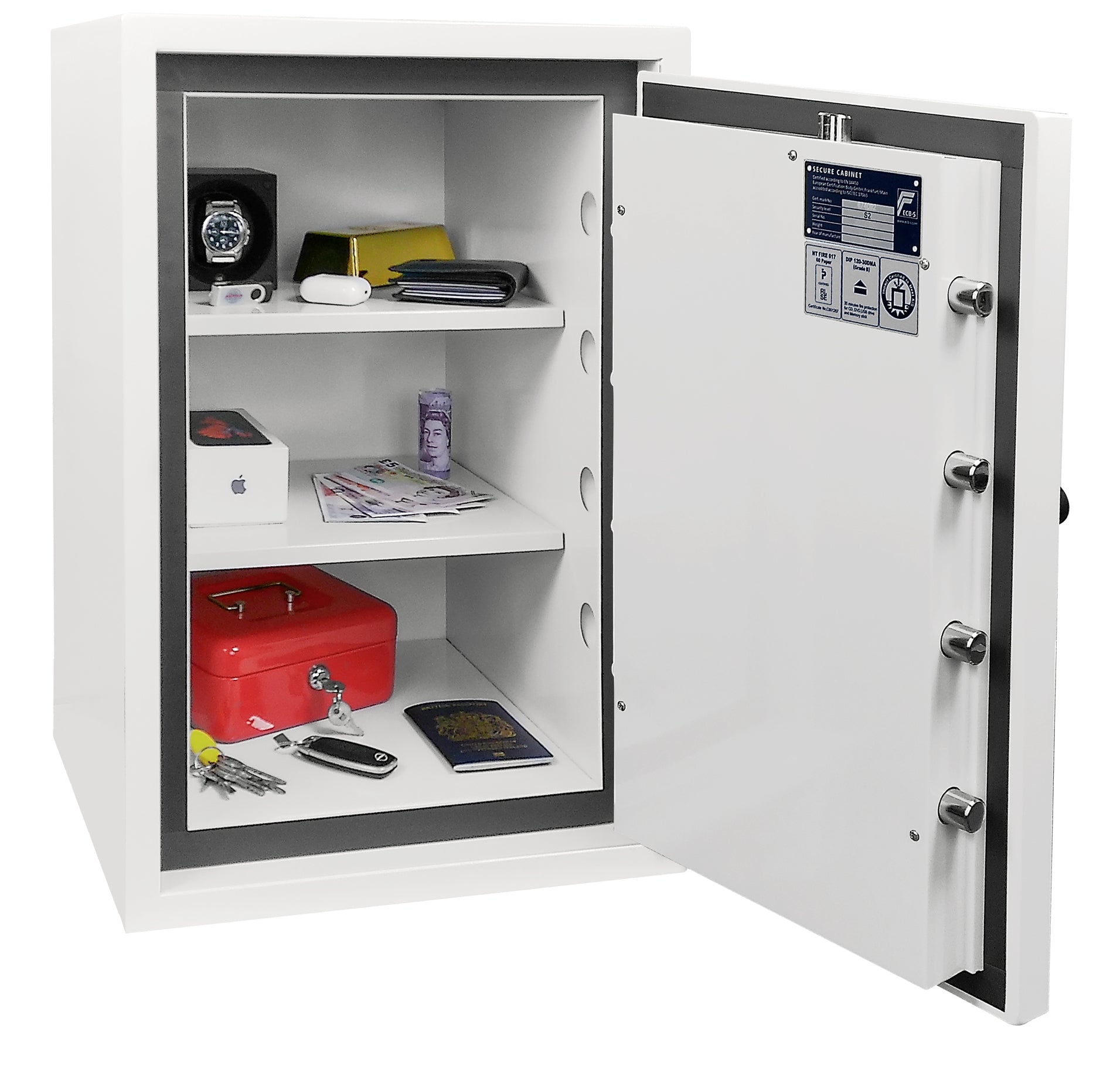 Phoenix Safe Co. Phoenix Tresor Fortress Pro SS1463K – Schlüsselschloss – 53 l – 60 Minuten Feuerschutz – Bodenmontage – Weiss