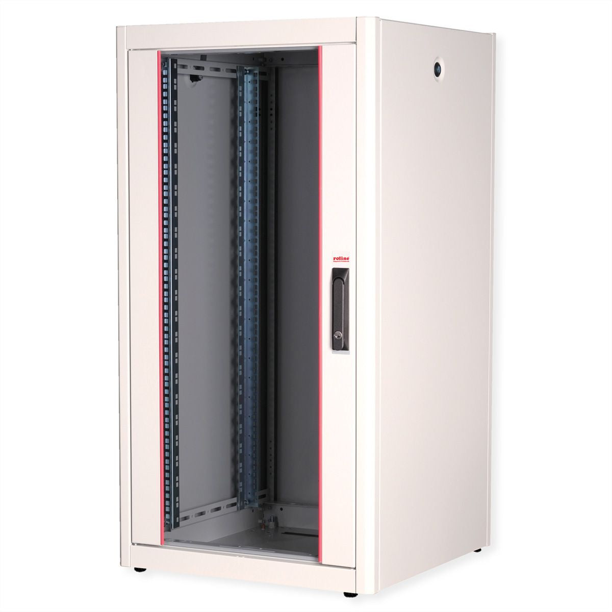 ROLINE Basic – 19" Netzwerkschrank 22U, IP20, abschliessbar, 600 × 600 × 1125 mm, lichtgrau, Stahl