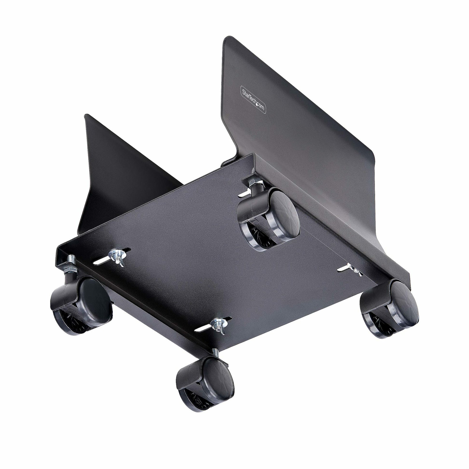 StarTech.com Gerätewagen – für Tower – 21 kg Tragkraft, einstellbare Breite 132–220 mm, 4 Rollen – Schwarz