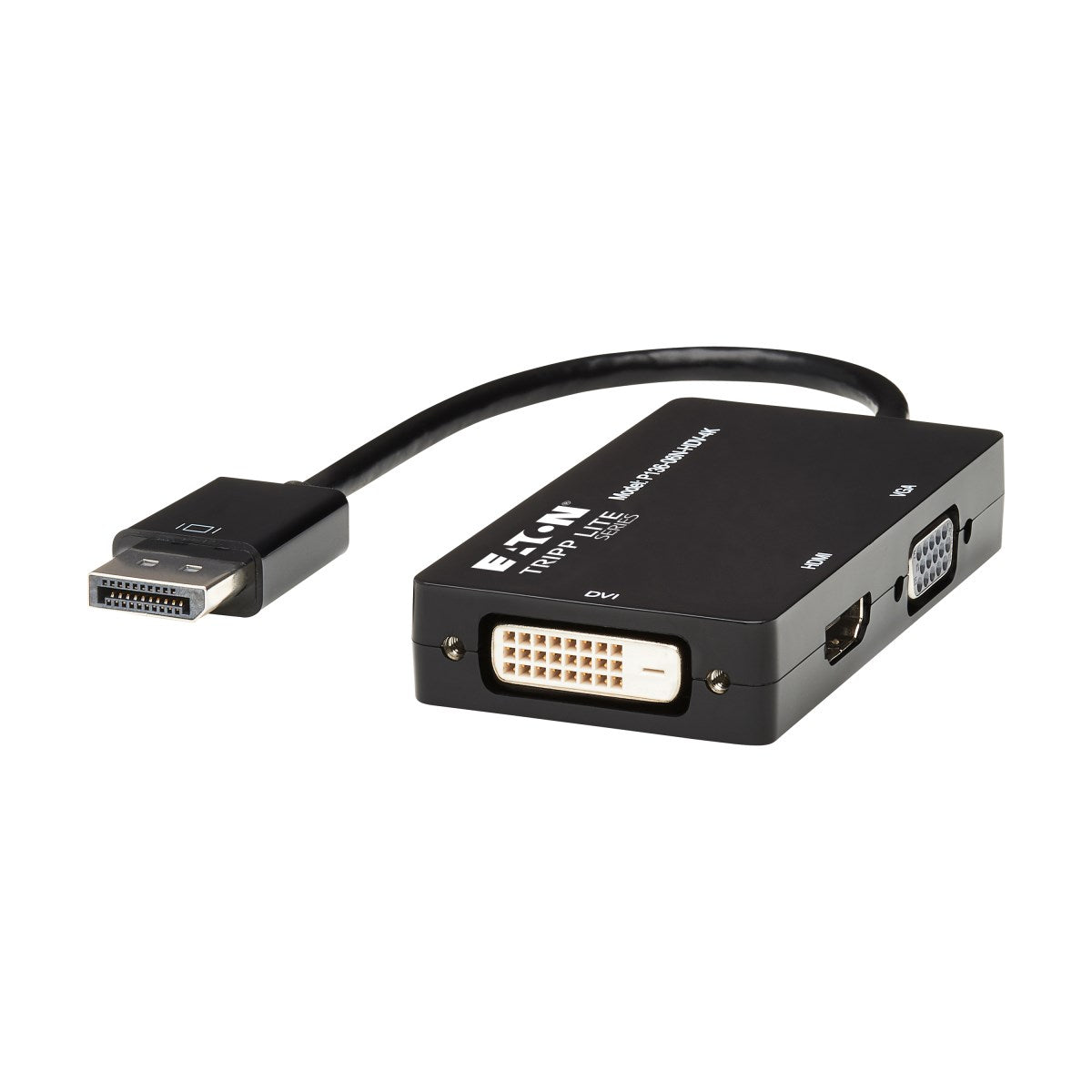 Tripp Lite P136-06N-HDV-4K Adapter DisplayPort zu VGA/DVI/HDMI – 4K (3840 × 2160) @ 30 Hz, DP 1.2 – Schwarz