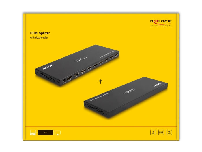 DeLOCK HDMI-Splitter, 1×8, 4K @ 60 Hz, Downscaler