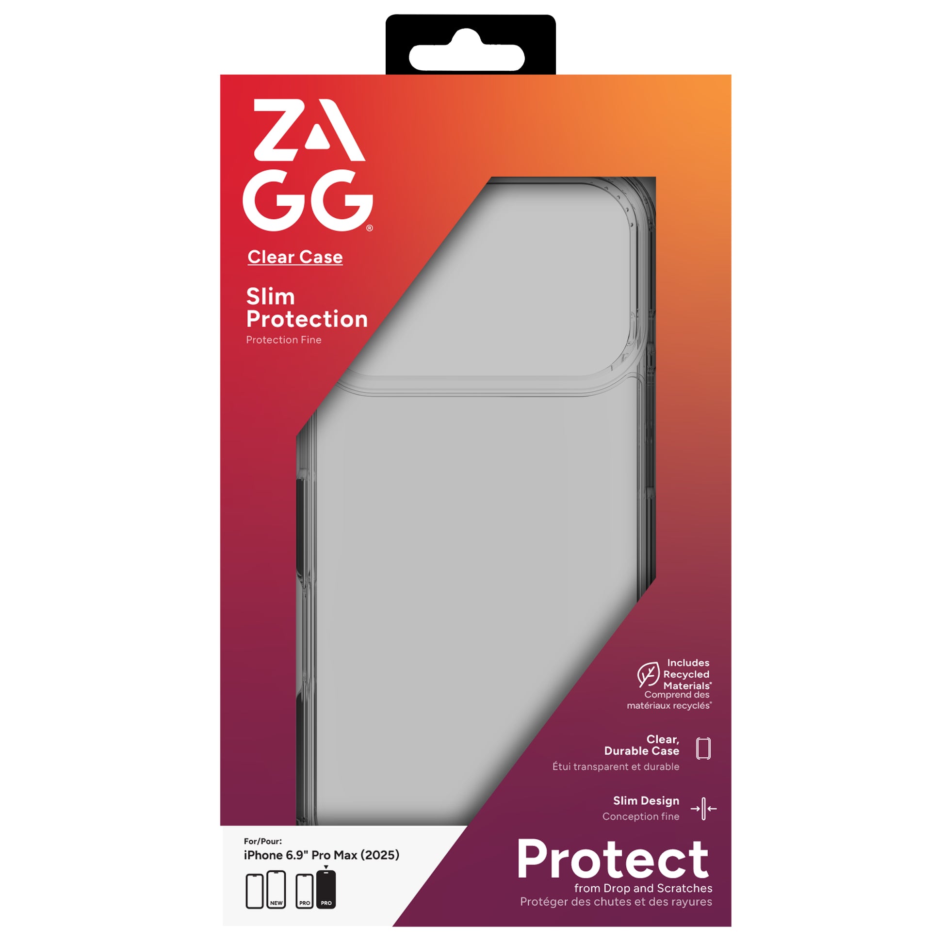 ZAGG Backcover – für Apple iPhone 17 Pro Max, transparent, bis 1 m sturzsicher