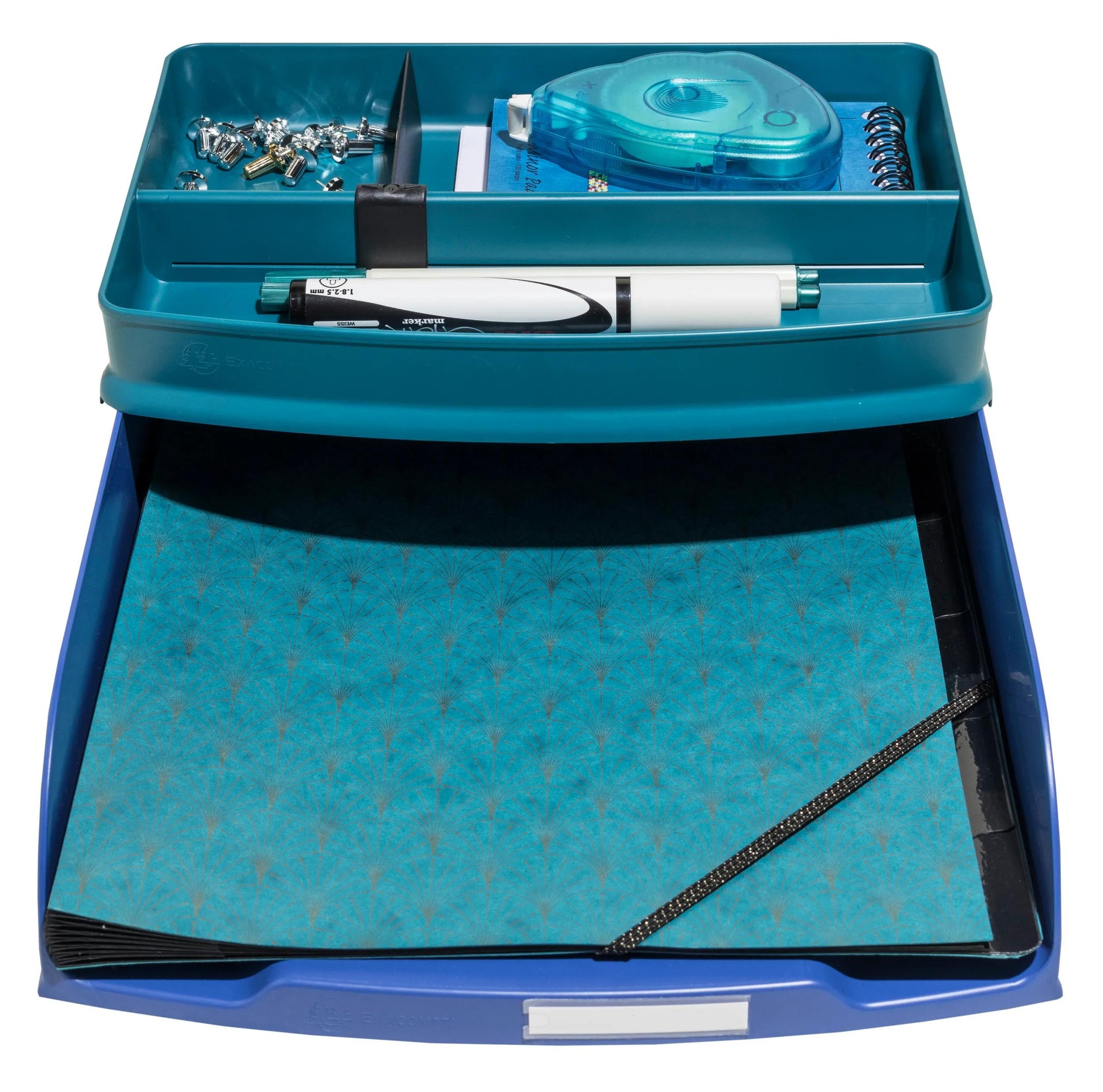 Exacompta Neo Deco – Briefkorb für A4+, hoch, Polystyrol (PS), blau, 346 × 65 × 255 mm