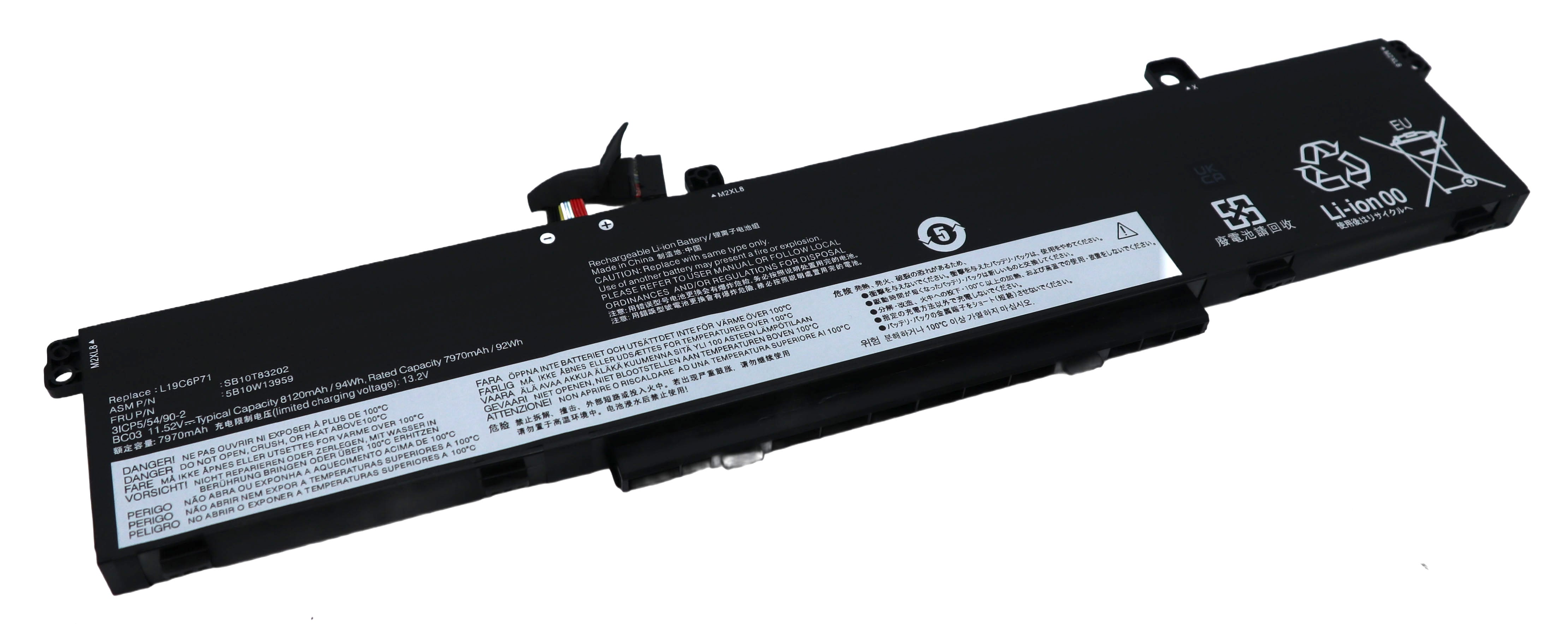Vistaport Notebook-Akku – für ThinkPad P17/P15 (1.–2. Gen.) – 92 Wh, 11,55 V (Li‑Ion) – Schwarz
