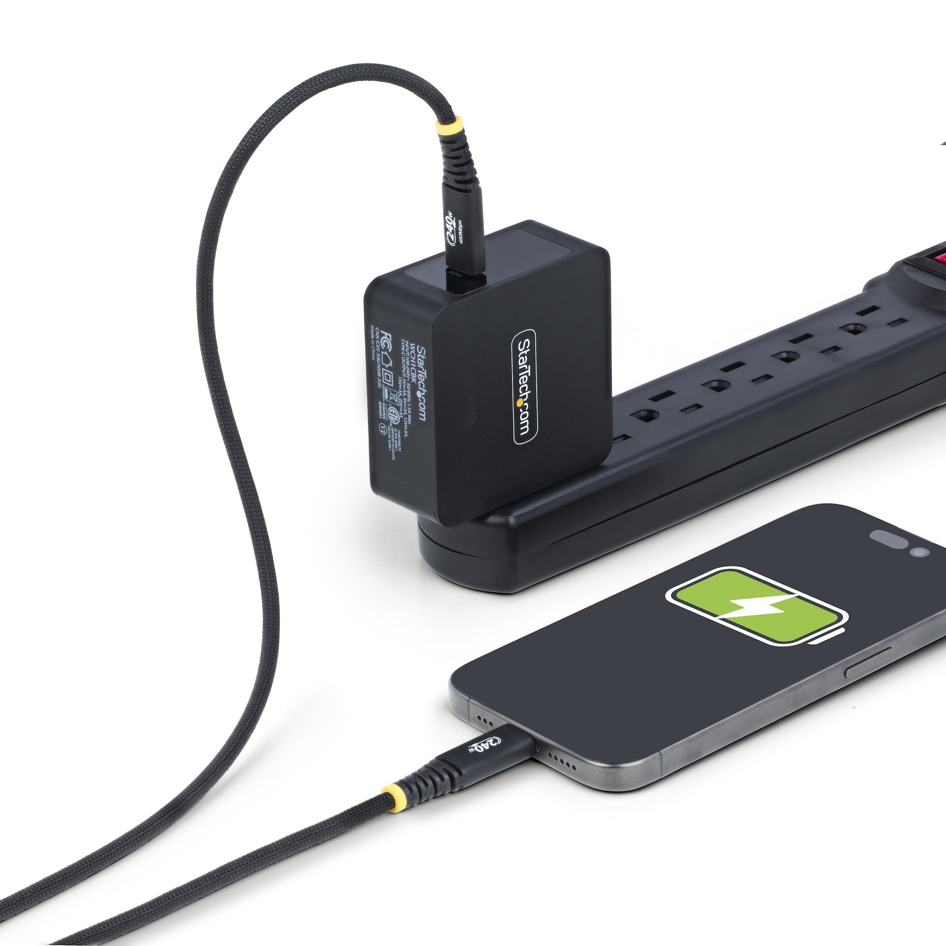 StarTech.com USB-C auf USB-C Kabel – USB 2.0 (480 Mbit/s) – 2 m – PD 240 W – Geflochten – Schwarz