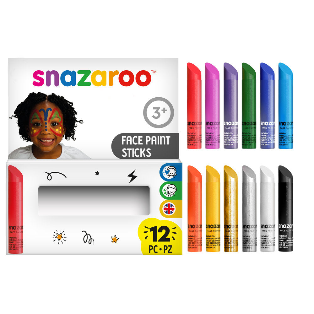 Snazaroo Schminkstifte – 12 Stk, mehrfarbig