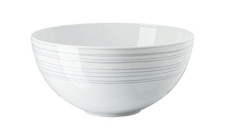 Rosenthal Schüssel TAC Stripes 2.0 – 1,7 l, Ø 19 cm, Porzellan, Grau, spülmaschinenfest, mikrowellengeeignet