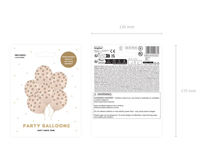 PartyDeco Hufeisen Luftballons – Alabaster – Ø 30 cm – Latex – 6 Stk