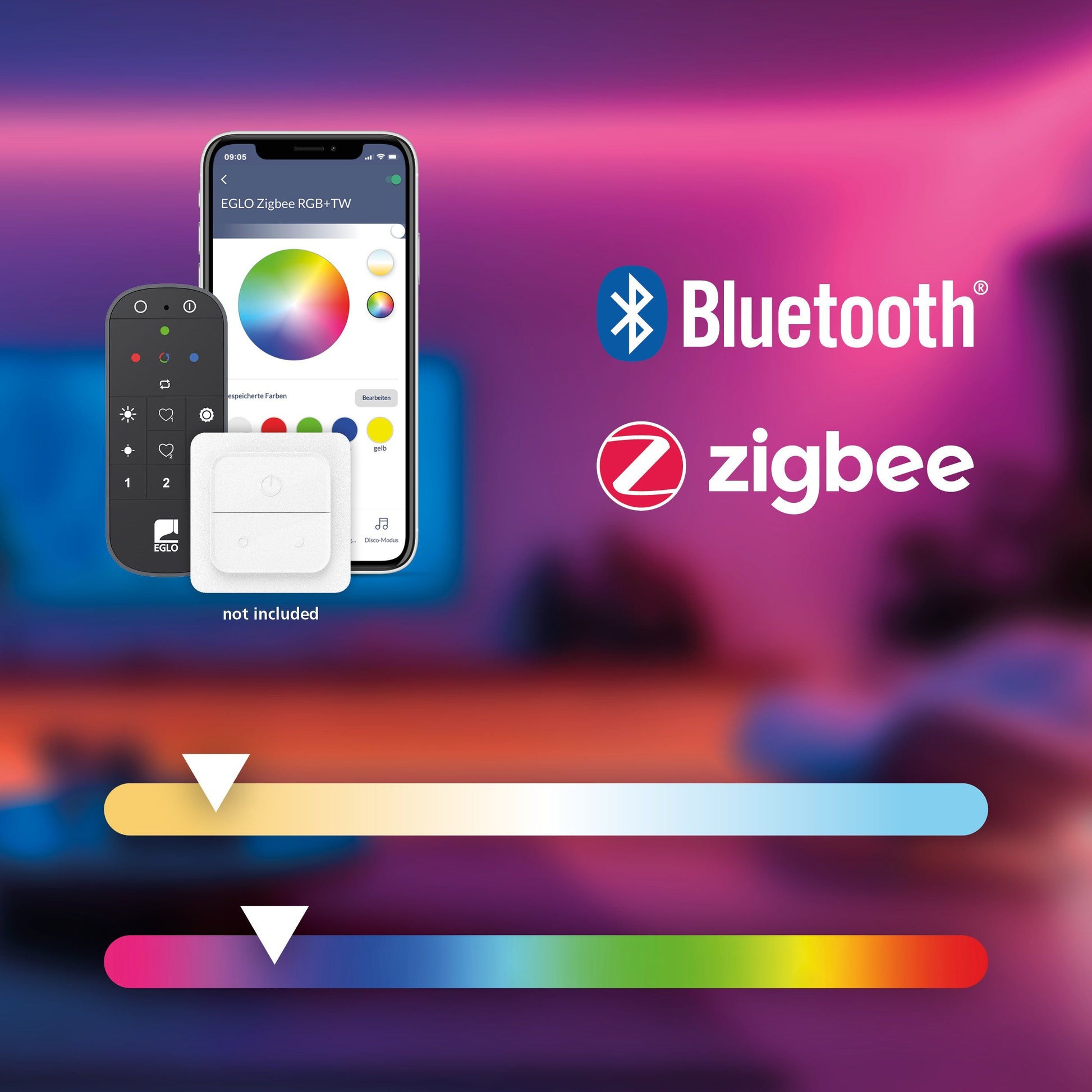 EGLO LED-Streifen Neon Stripe Z – 3 m, 2400 lm, 20 W, RGB, 3000–6500 K, dimmbar, für Alexa/Google, weiss