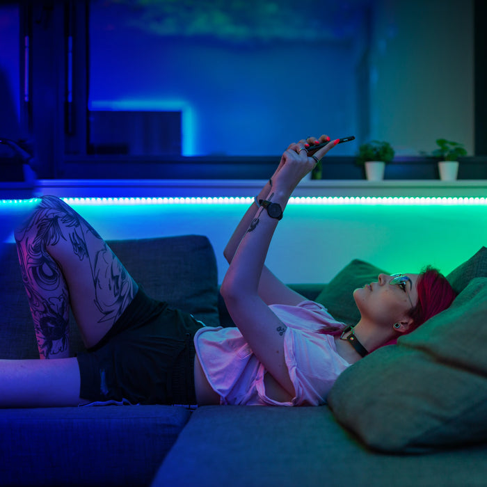 Twinkly LED-Strip – Starterset, 1,5 m, 540 lm, 24 W, RGB, BT, für HomeKit, schwarz