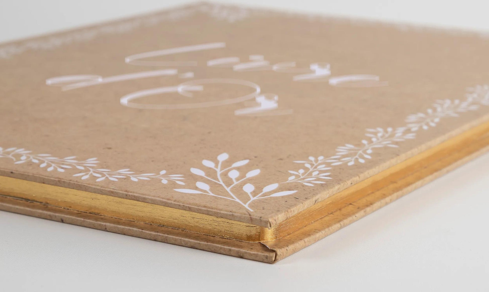 Exacompta Gästebuch Livre d'Or – Goldrand – 100 Seiten – 220 × 270 mm – Hardcover, Karton, Natur