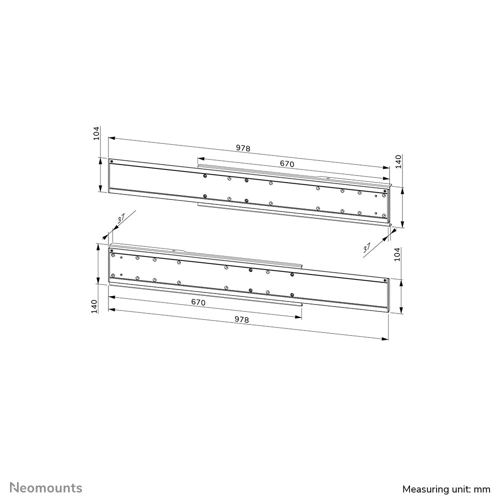 Neomounts ADM-875BL2 – Wandhalterung, für 1–2 Displays, für 42–65"