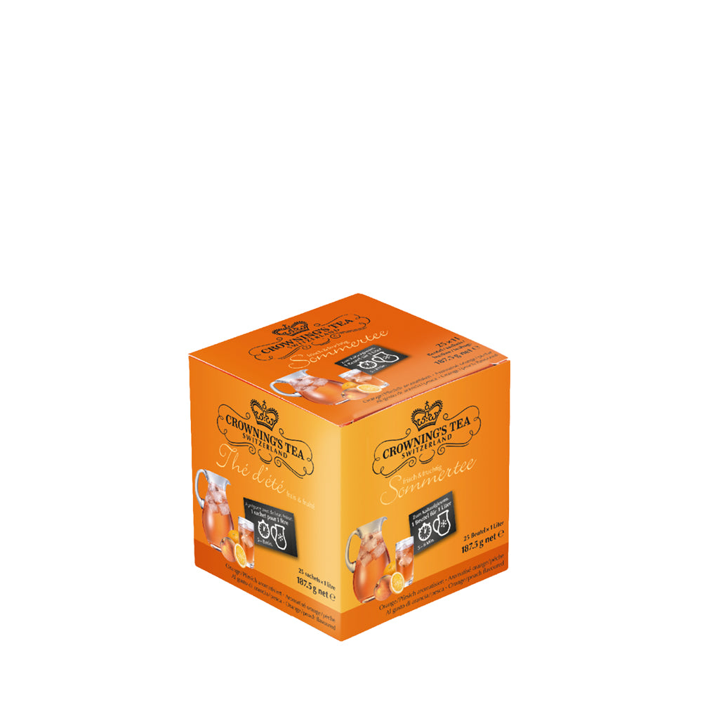 Crowning’s Tea Früchtetee Orange & Pfirsich – Teebeutel 25 Beutel