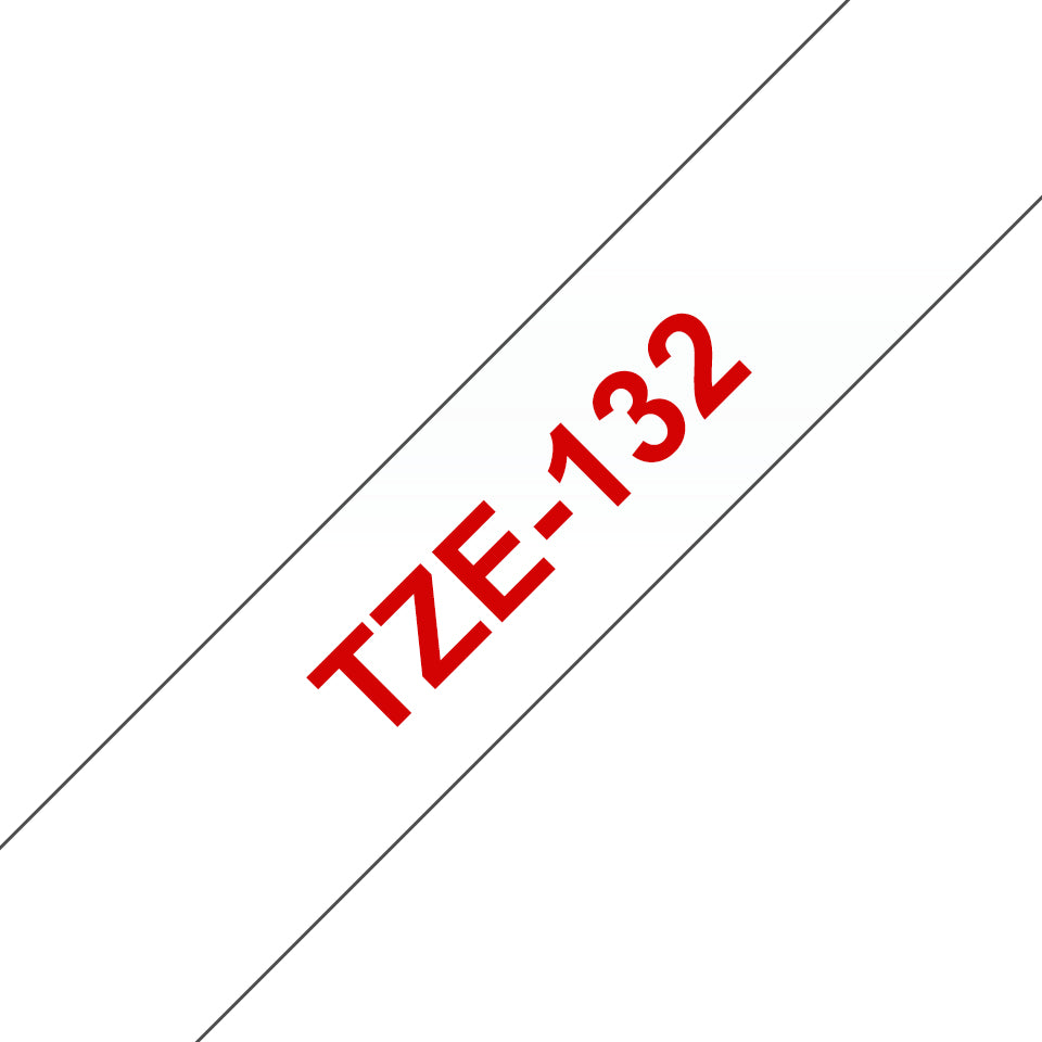 Brother Schriftband – 12 mm × 8 m, transparent, rot