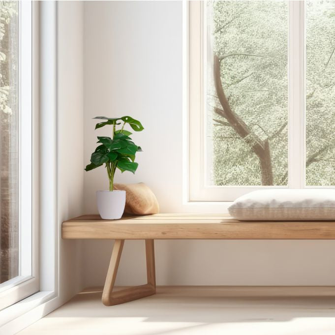 Relaxdays Kunstpflanze – Ø 20 × 33 cm – Polyester & Stein, Mehrfarbig – 2-teilig