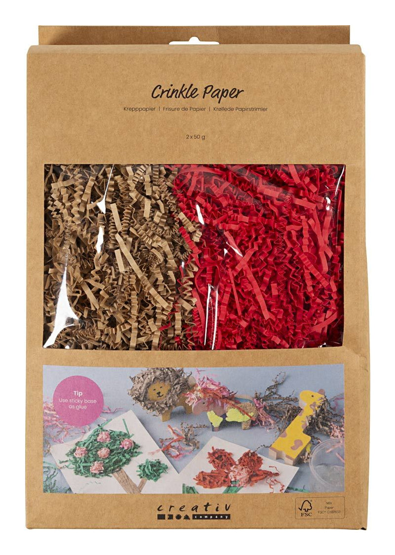 Creativ Company Papierstreifen – 0,1 kg – 3 mm – braun, rot – 1 Stück