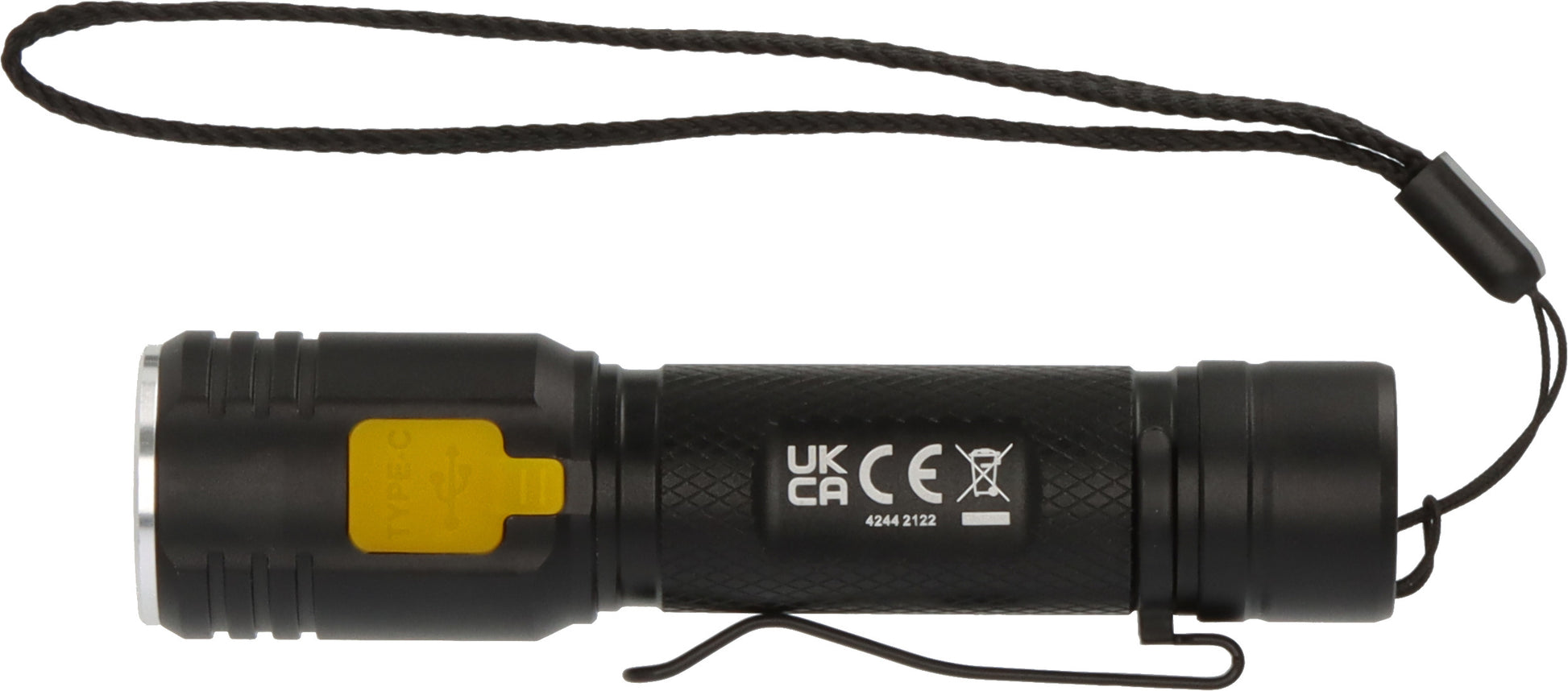 Brennenstuhl Taschenlampe TL 410A – 400 lm, 131 m, IP44, USB-ladebar, 4 Modi (SOS) – Schwarz