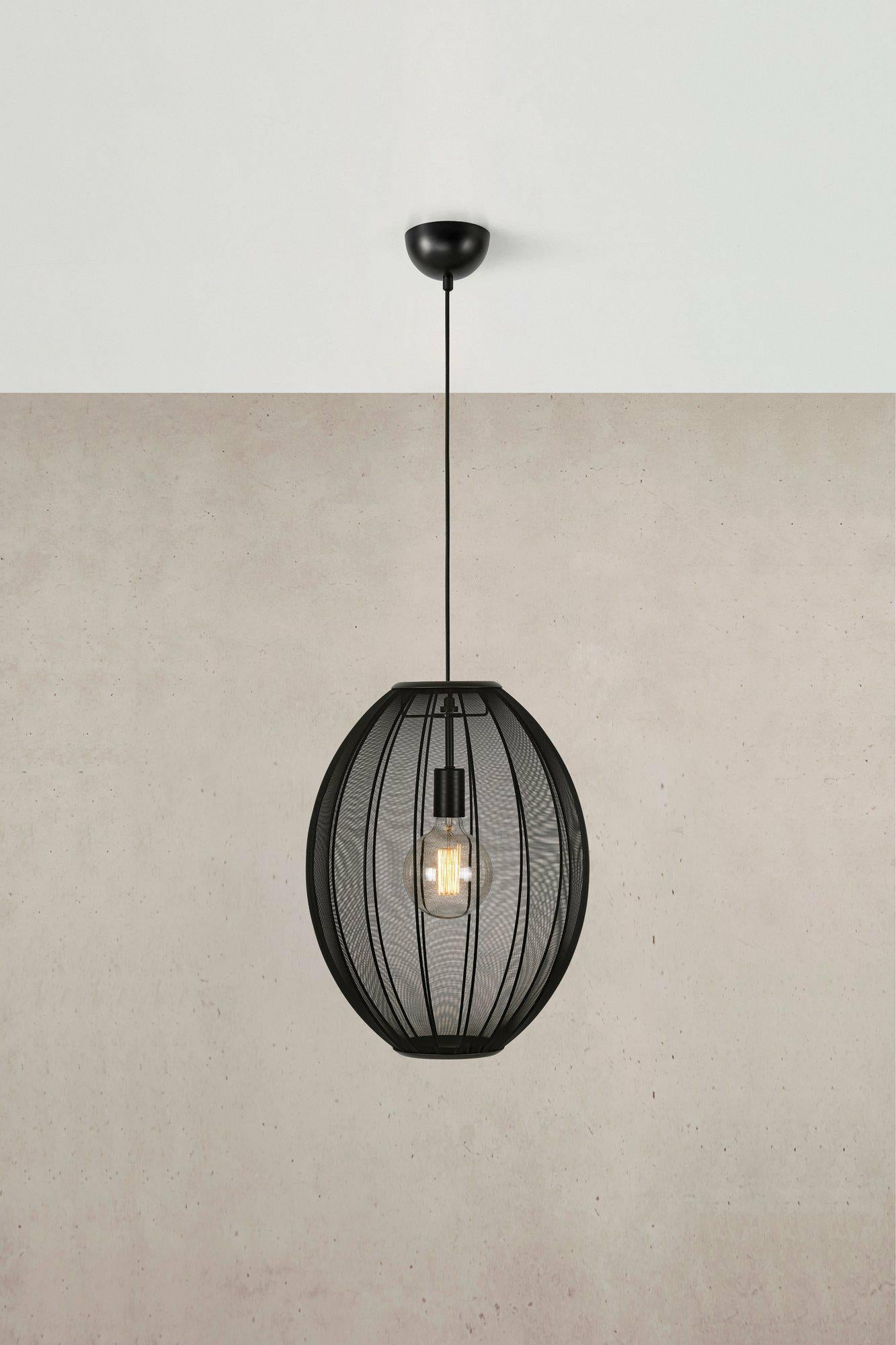 Markslöjd Pendelleuchte Florence – 40 × 40 × 50 cm, 40 W, Neutralweiss, nicht dimmbar, Schwarz