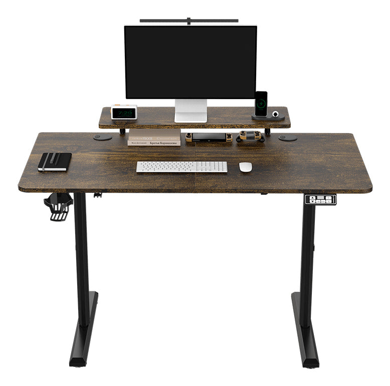 Ultradesk Higlander Gaming-Tisch – 120 × 60,5 cm, höhenverstellbar, braun, Stahl