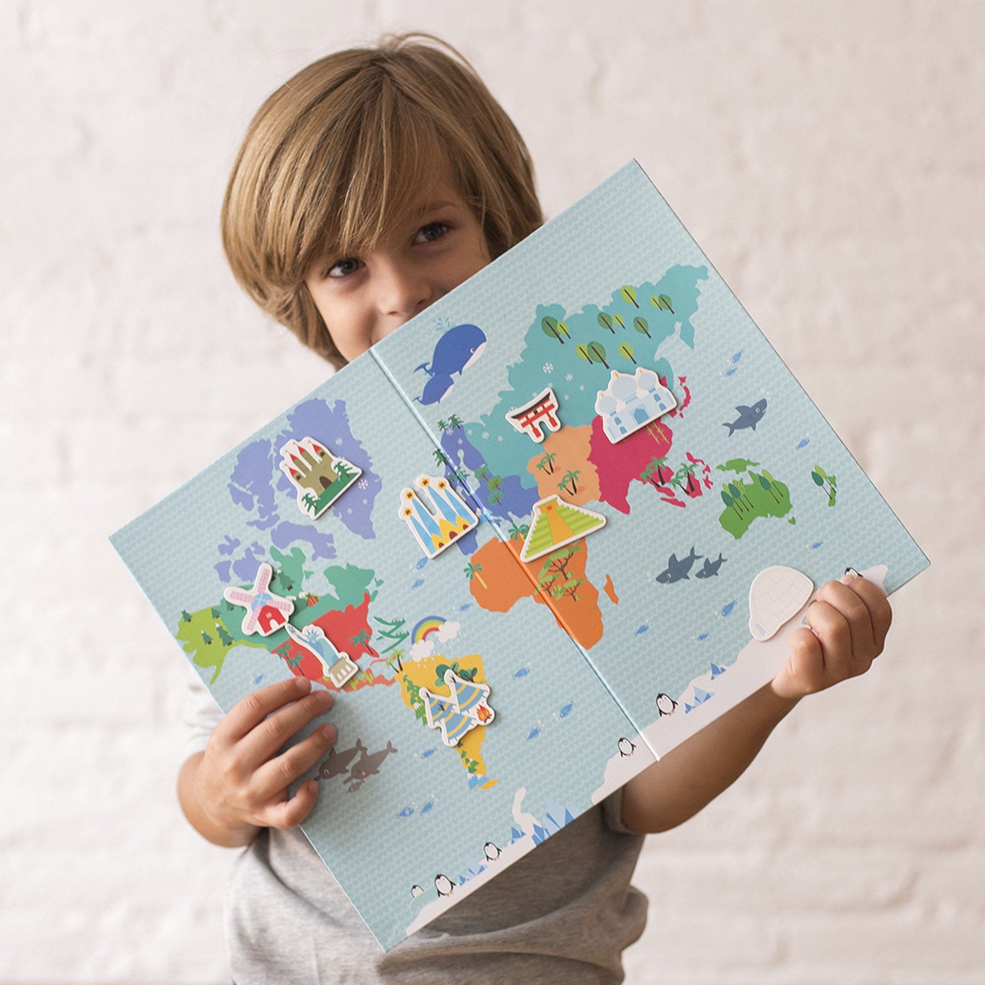 APLI Kids Magnet-Set – Weltkarte, 40 Teile