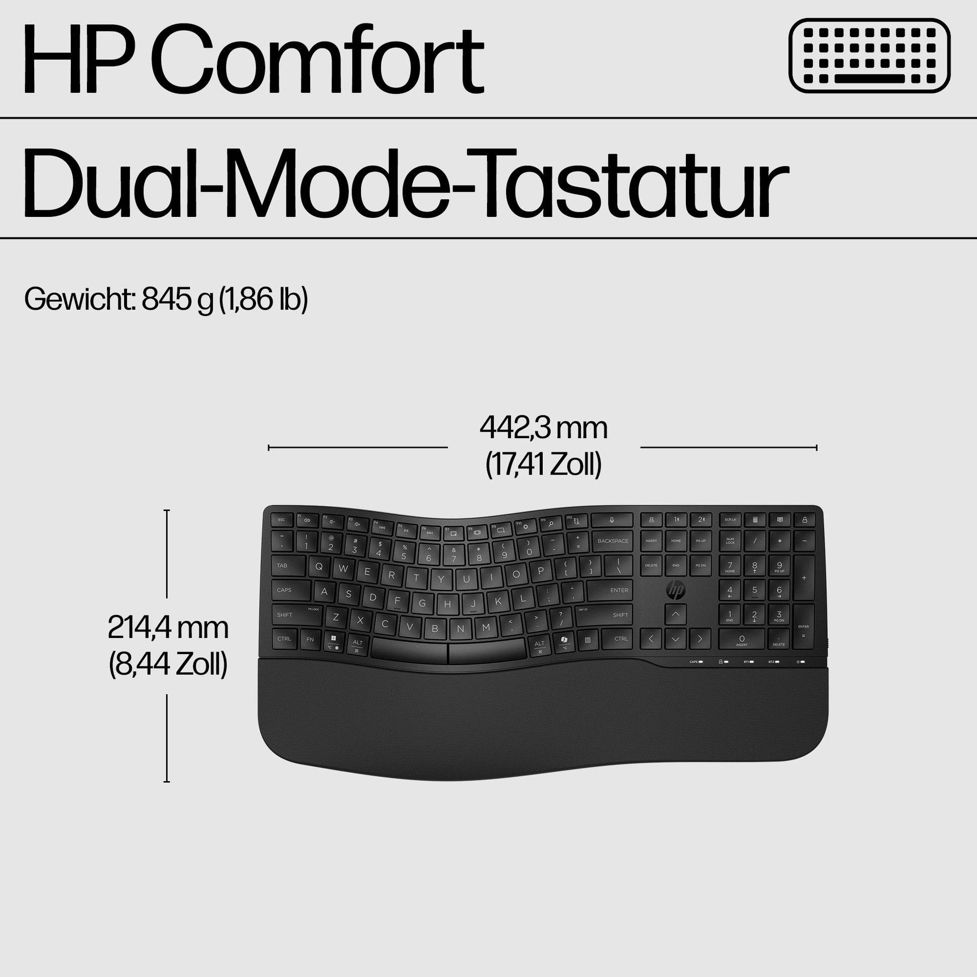 HP 680 Comfort – Tastatur- und Maus-Set – Bluetooth & 2,4 GHz – Schwarz
