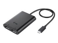 i-tec USB-C zu 2× DisplayPort Adapter – 2× 4K (3840 × 2160) @ 60 Hz / 8K (7680 × 4320) @ 30 Hz, 0,3 m, Schwarz