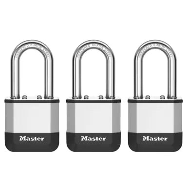 MASTER LOCK Elite Mechanisches Vorhängeschloss – Stahl, Bügel 38×32 mm, Aussen, Silber