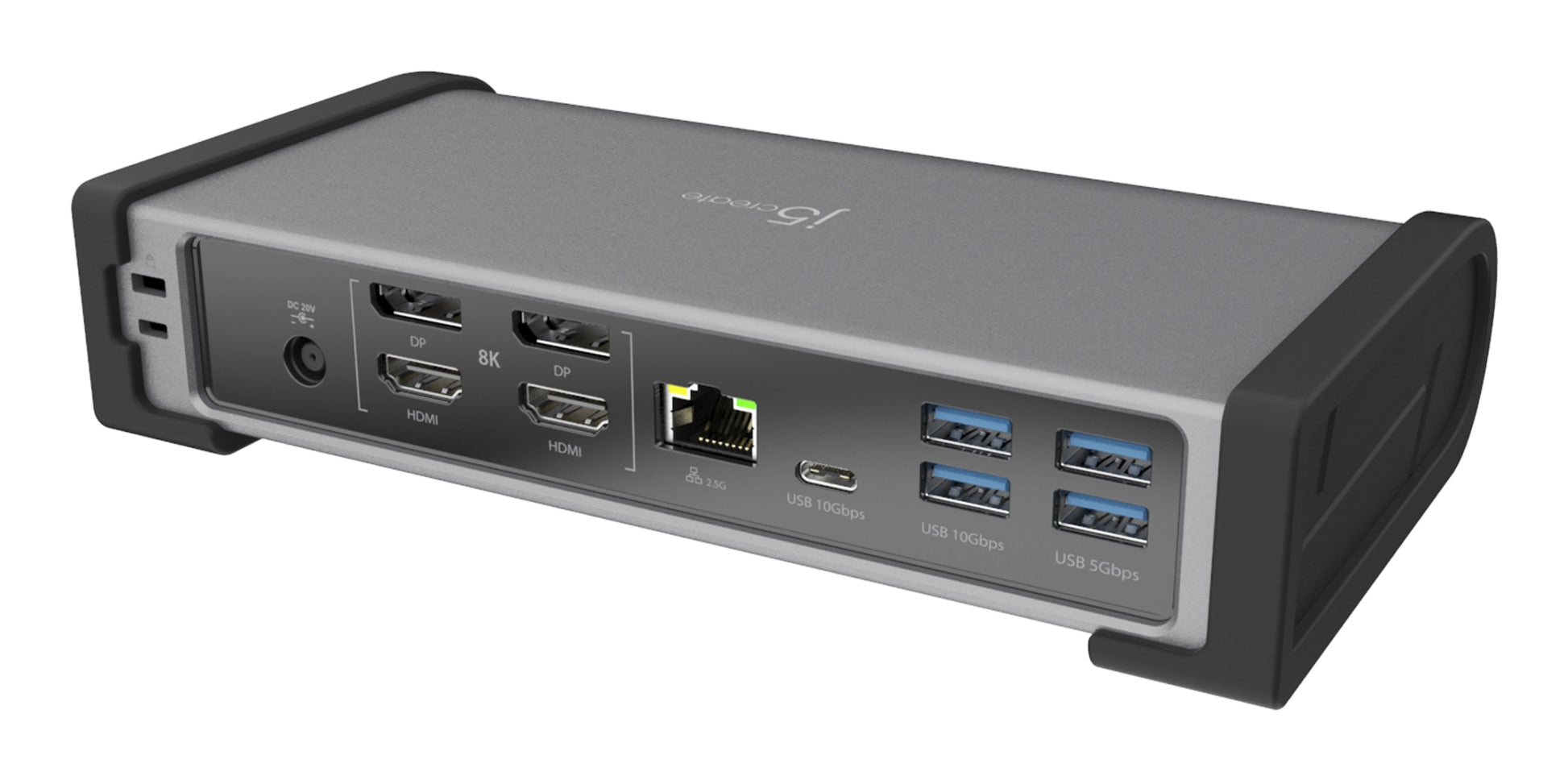 j5create JTD568 Dockingstation – Thunderbolt 4, 2× DP, 2× HDMI, 6× USB-A, 1× USB-C, 98 W PD, für Windows/Mac