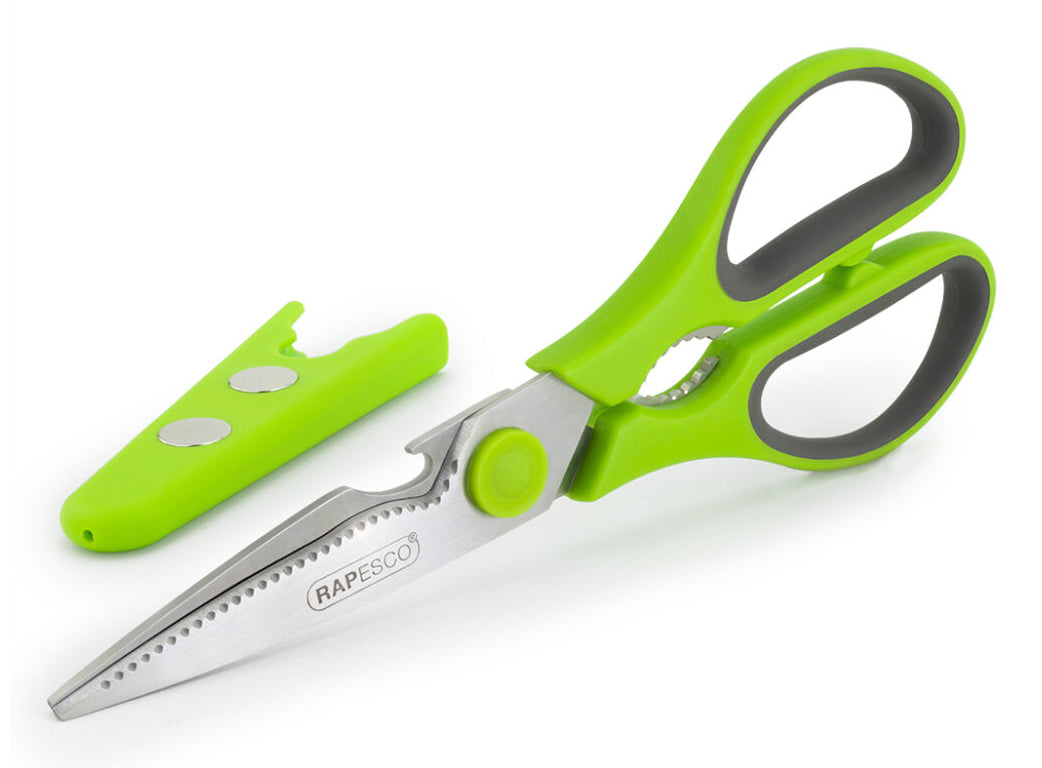 Rapesco Küchenschere 21 cm, Edelstahl, Grün