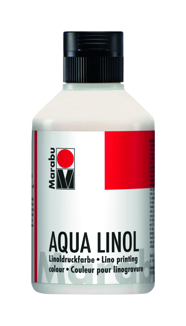 Marabu Linoldruckfarbe – Weiss, 250 ml, für Linolschnitt