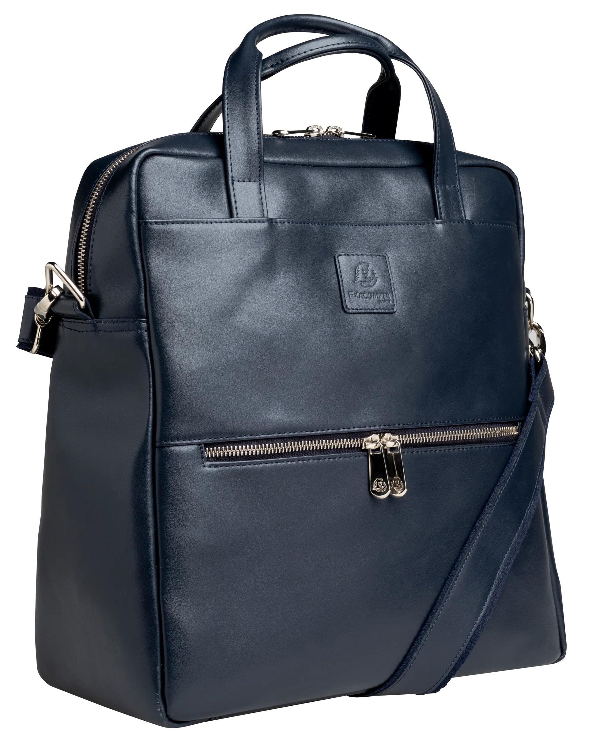 Exacompta Notebook-Rucksack bis 14" – Leder, Blau