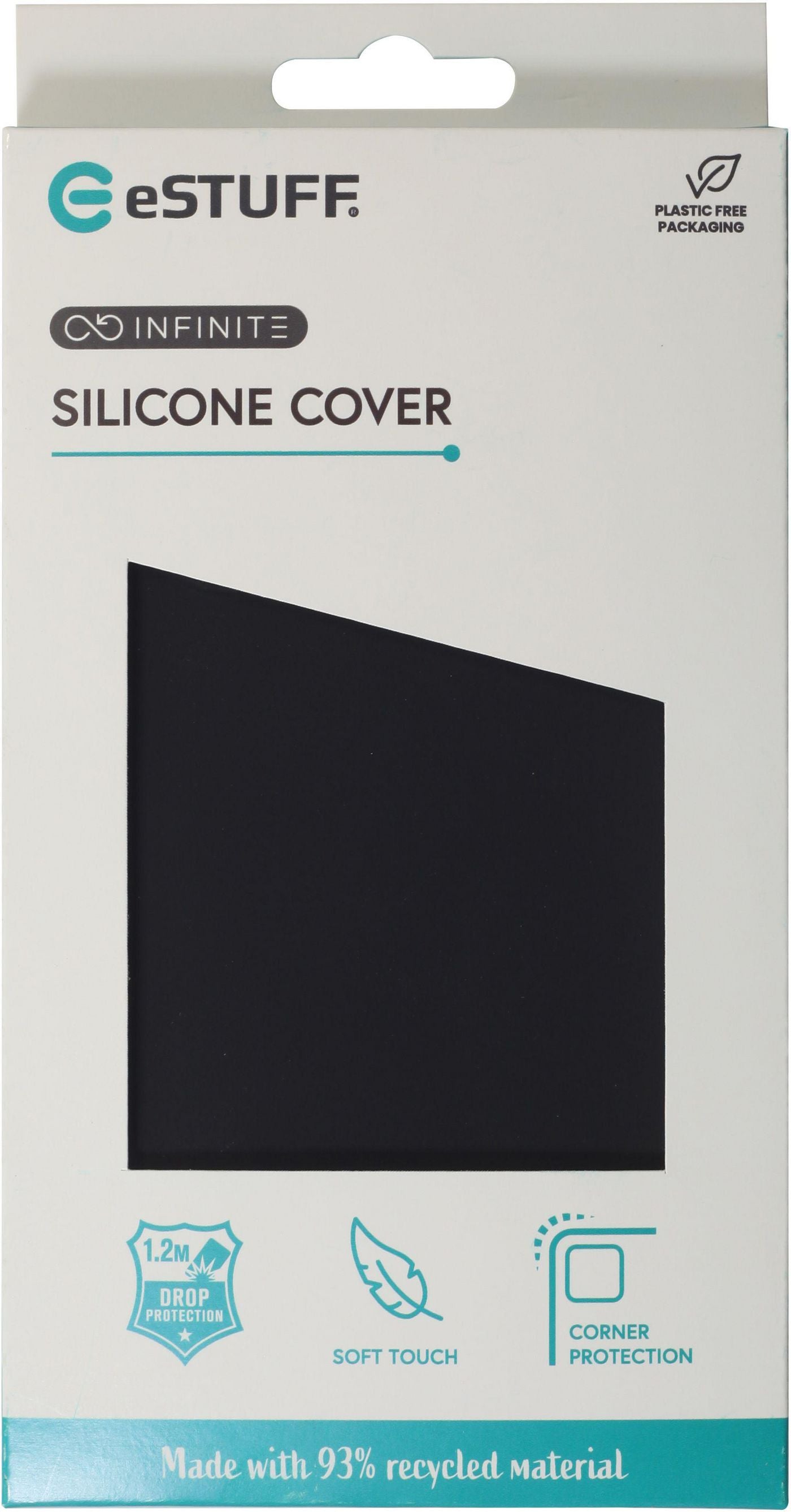 eSTUFF INFINITE (GRS) RIGA Backcover – für Apple iPhone 15, PC+Silikon+Mikrofaser, Schwarz