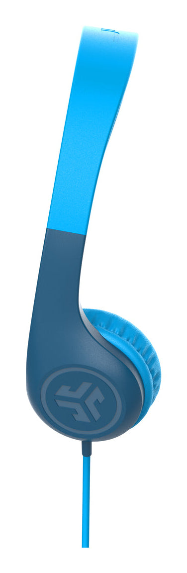JLab JBuddies Pop Kinderkopfhörer – Over-Ear, Stereo, Kabelgebunden, 3,5 mm Klinke, 85 dB Lautstärkebegrenzung, Blau