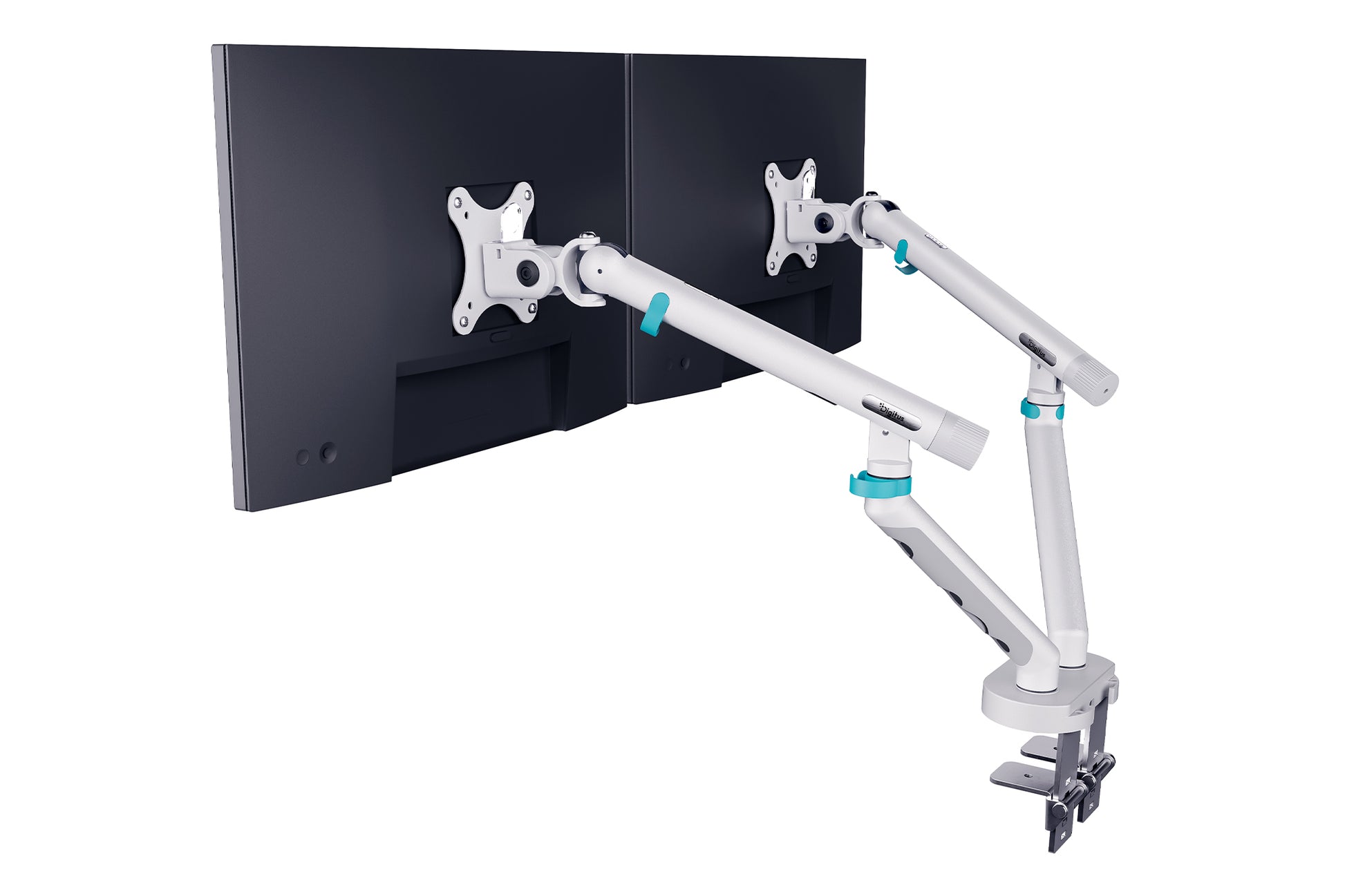 Digitus Monitorarm Tischhalterung – Klemme/Durchführung – 2 Monitore – bis 35" – VESA 75×75/100×100 mm