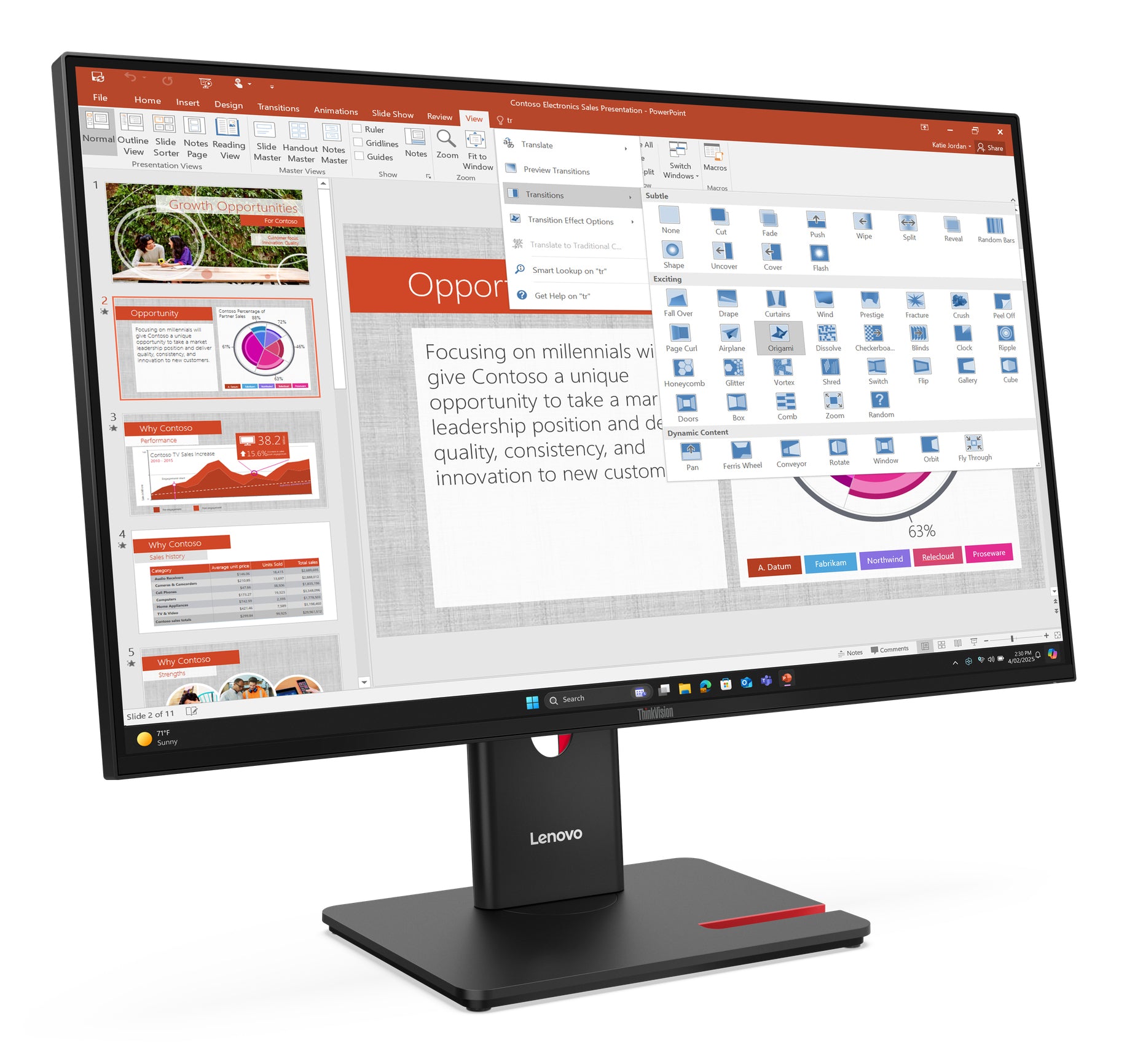 Lenovo ThinkVision T27-40 LED Monitor, 27", 1920 × 1080 (Full HD), Schwarz