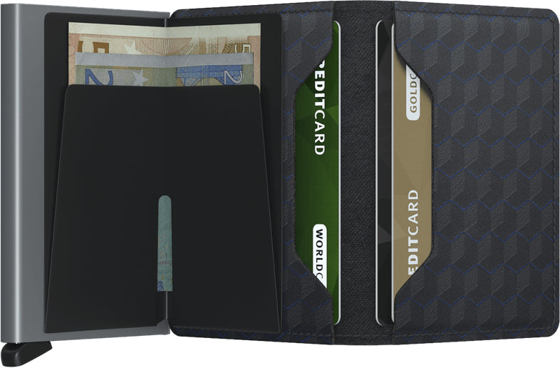 Secrid Slimwallet Kartenetui – RFID-Schutz – 10 Karten – Optical Black Titanium – 68 × 102 × 16 mm