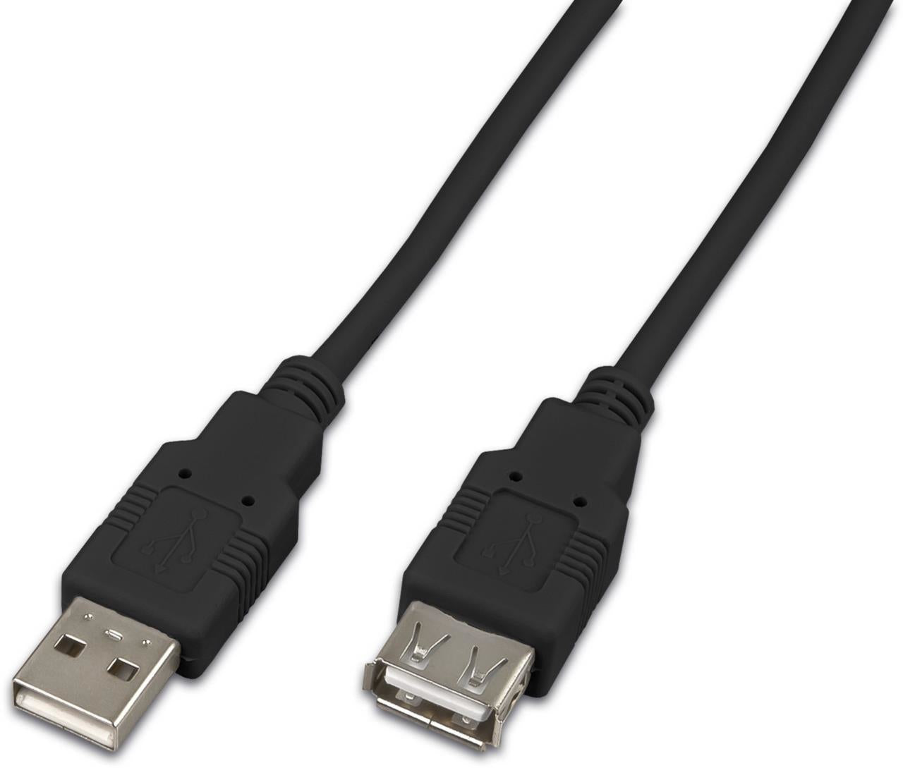 Wirewin USB-A Verlängerungskabel (Stecker auf Buchse) – USB 2.0 (480 Mbit/s) – 0,15 m – Schwarz