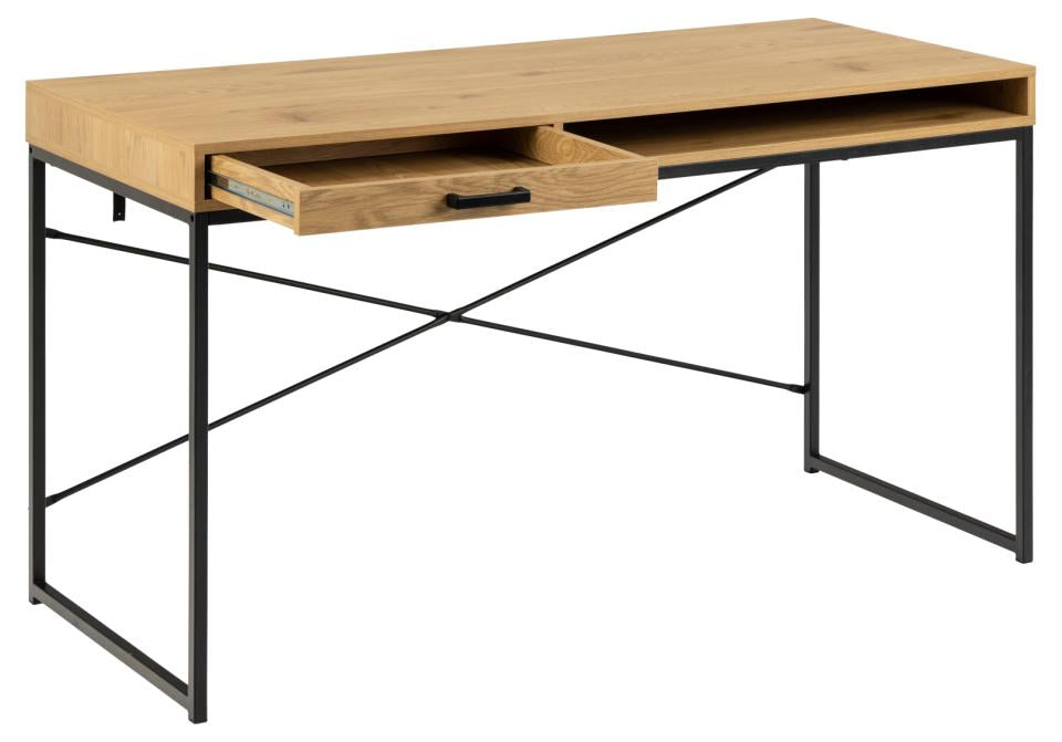Actona AC Design Seaford – Stehtisch – 140 × 58 × 76 cm – schwarz/eiche