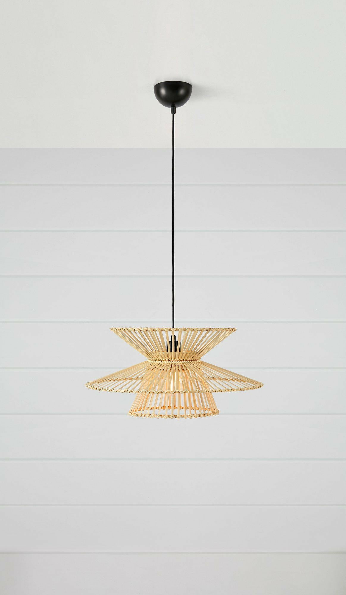Markslöjd Pendelleuchte Duplici – Ø 57 × 27 cm, 40 W, Neutralweiss, natur/beige, E27, inkl. Leuchtmittel