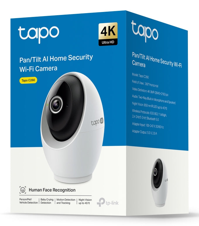 TP-Link Tapo C260 IP-Kamera – 4K, 8 MP, Nachtsicht 9 m, Weiss