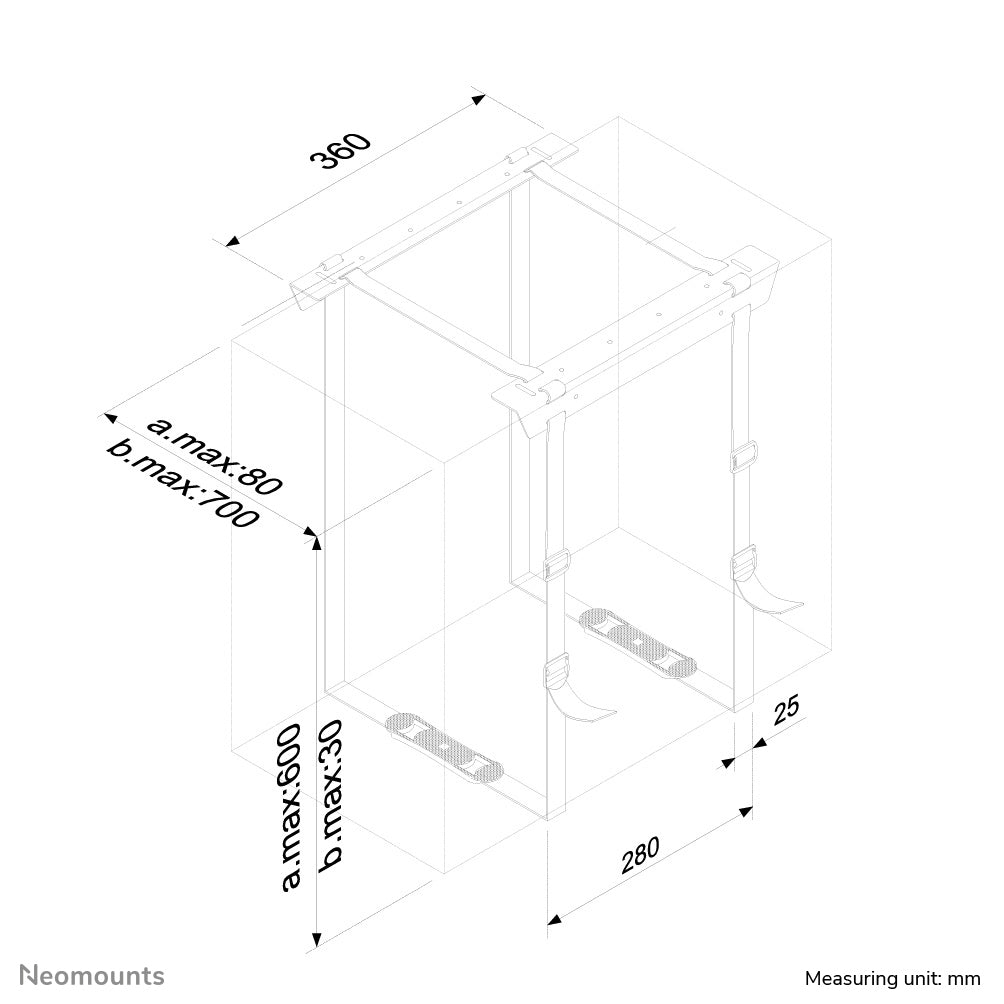 Neomounts CPU-Halterung (Untertisch) – bis 20 kg, schwarz, Stahl