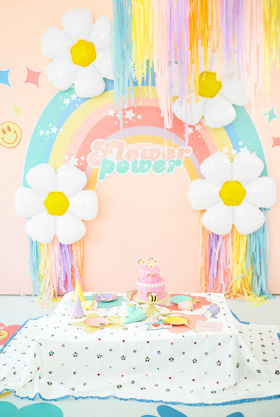 PartyDeco Geburtstagskerzen Gänseblümchen – mehrfarbig – 3,5 cm – 5 Stk