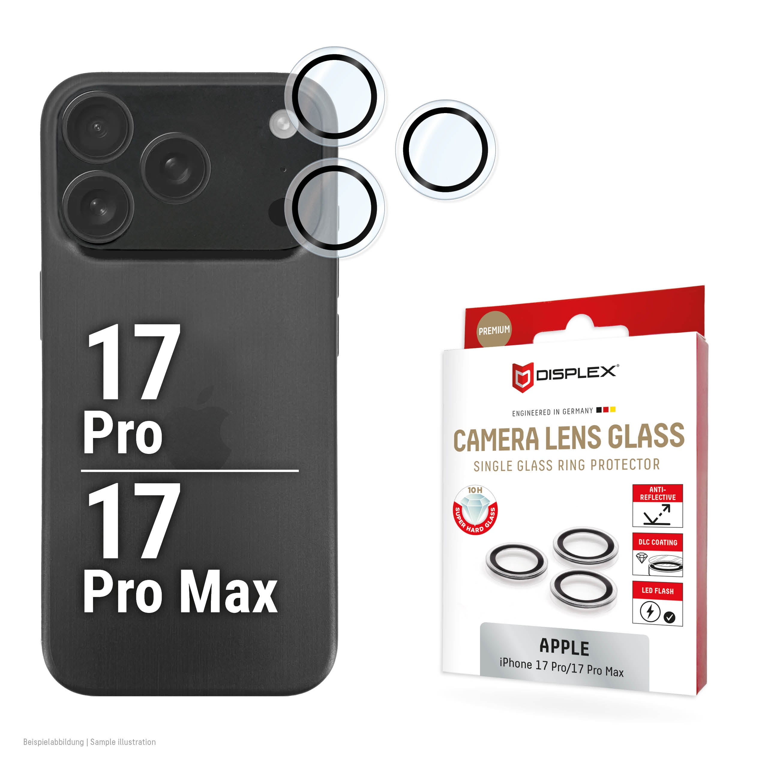 E.V.I. Kameralinsenschutz, 10H – für iPhone 17 Pro/17 Pro Max – Transparent