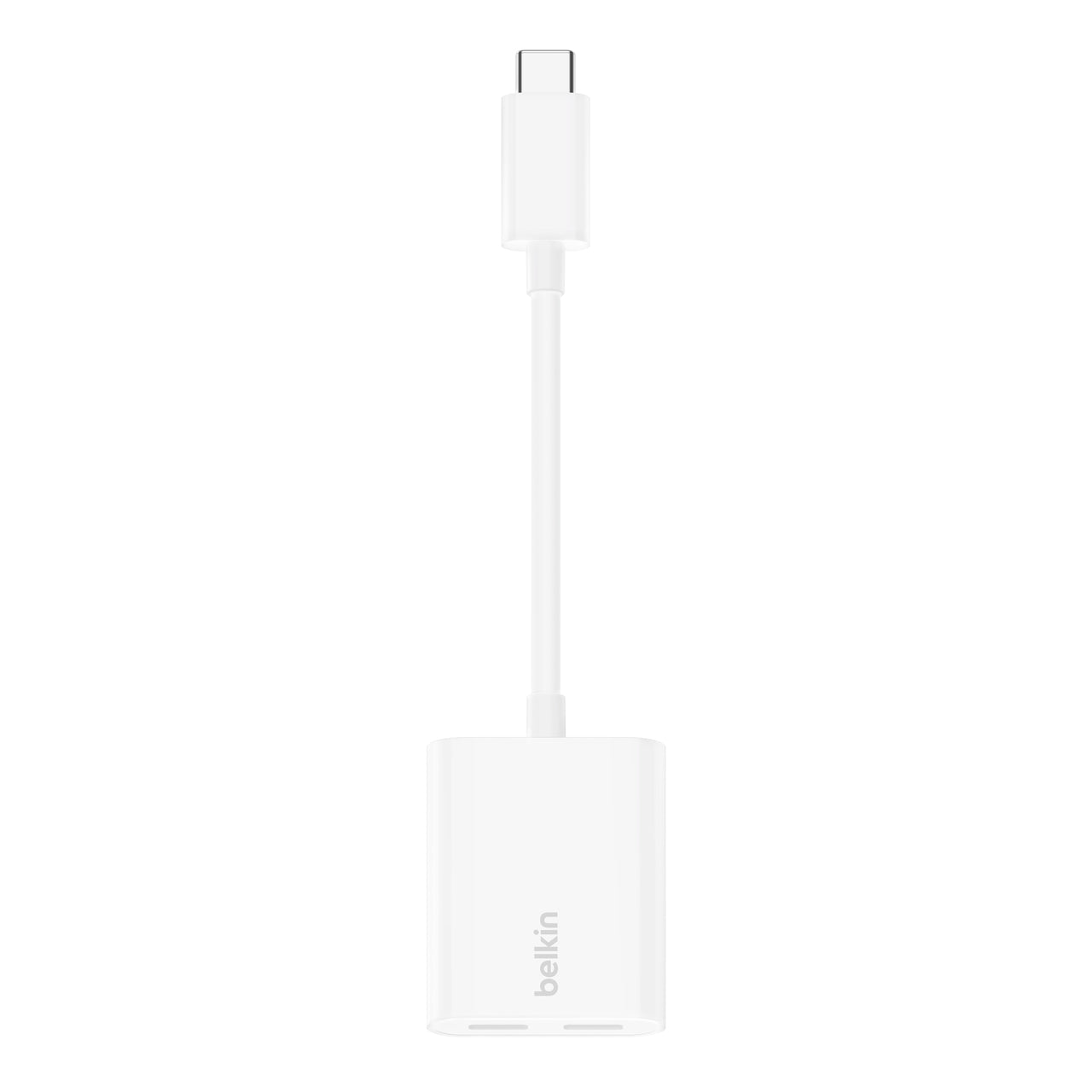 Belkin USB-C Audio- & Ladeadapter – 2× USB-C, 60 W USB-C PD – für iPad, Pixel, Galaxy – Weiss