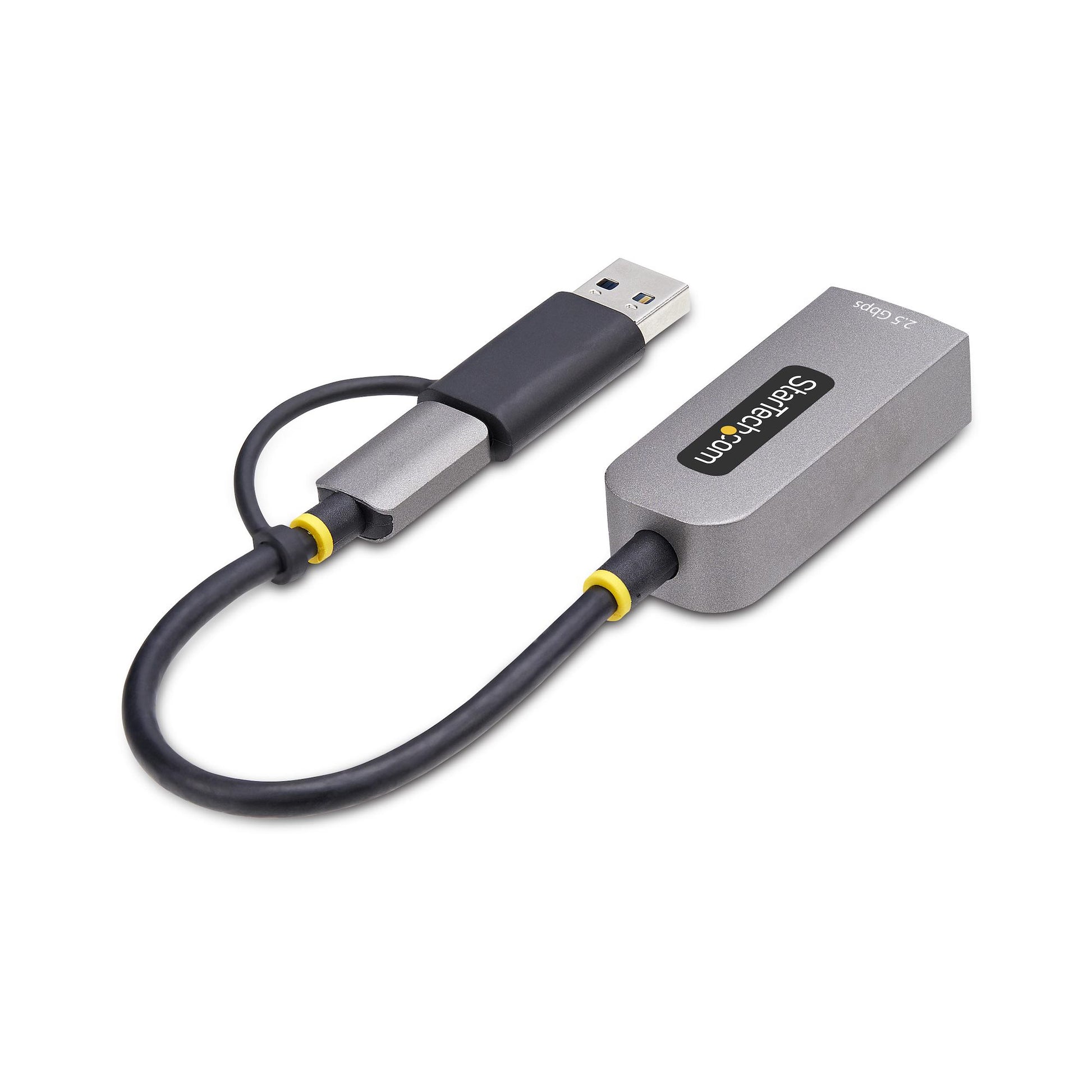 StarTech.com Netzwerkadapter USB-C/USB-A zu RJ-45 – 2,5 Gbit/s, USB 3.2 Gen 1, 0,152 m – für Windows/Mac/Linux