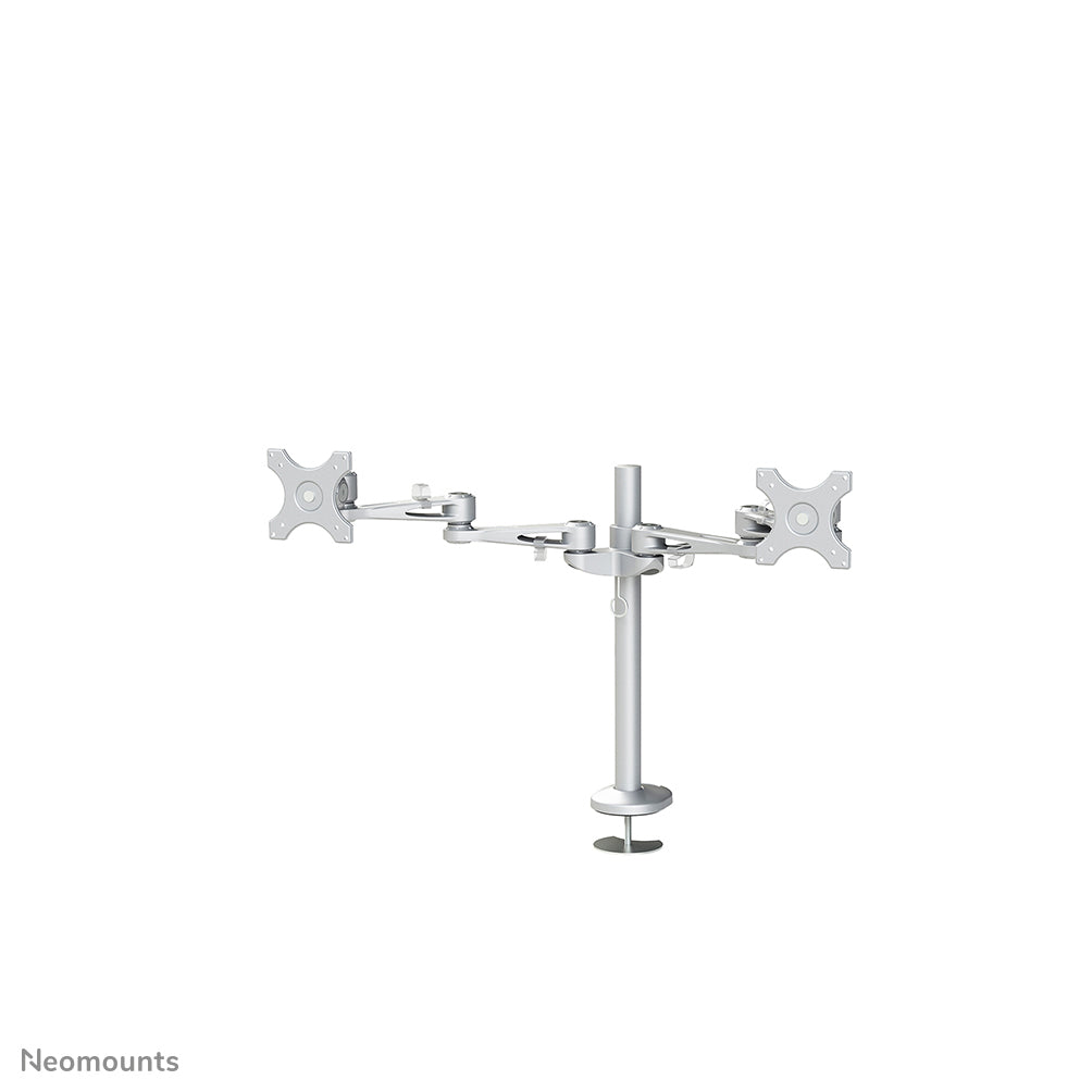 Neomounts Monitorarm, Dual, Tischdurchführung – bis 27", VESA 75 × 75/100 × 100 mm, 6 kg, Silber